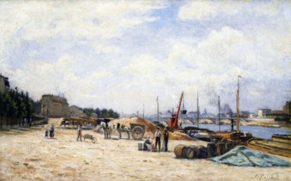 The Pont de Bercy as seen from the Quai de La Gare by Stanislas Lépine, hand-painted oil painting reproduction