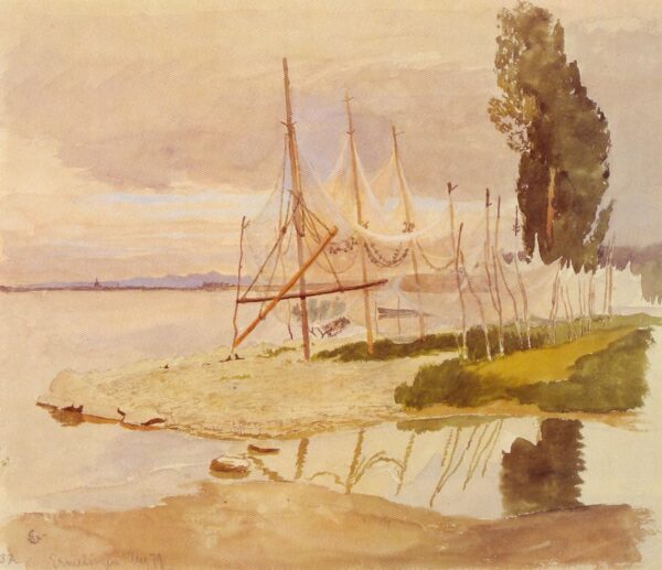 Garntork Ermatingen by Hans Gude, hand-painted oil painting reproduction