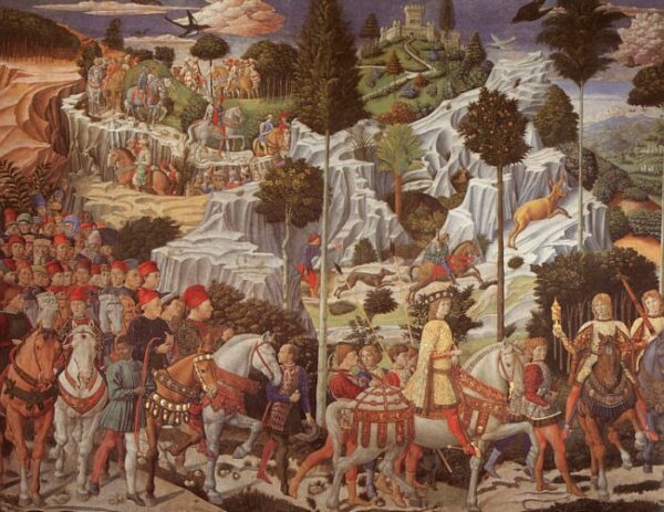 Procession Of The Magus Gaspar by Benozzo Gozzoli, hand-painted oil painting reproduction