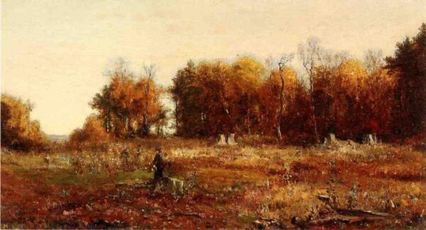 Gathering Autumn Leaves by Jervis McEntee, hand-painted oil painting reproduction