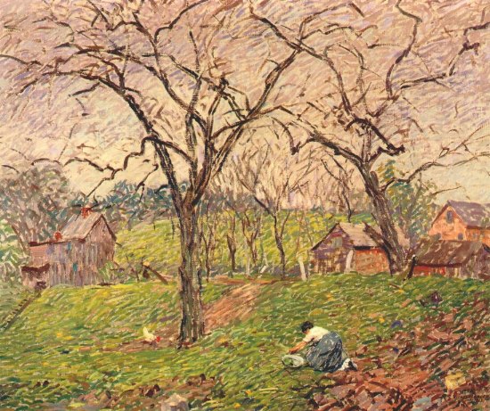 Gathering Greens by Robert Spencer, hand-painted oil reproduction