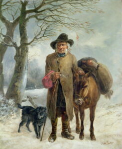 Gathering winter fuel by Thomas Jones Barker, hand-painted oil painting reproduction