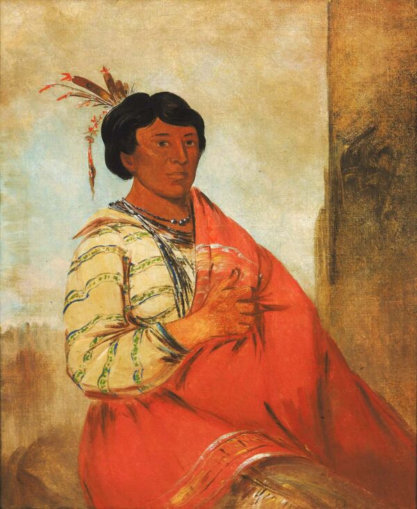Gaw zaw que dung, He Who Halloes by George Catlin, hand-painted oil painting reproduction