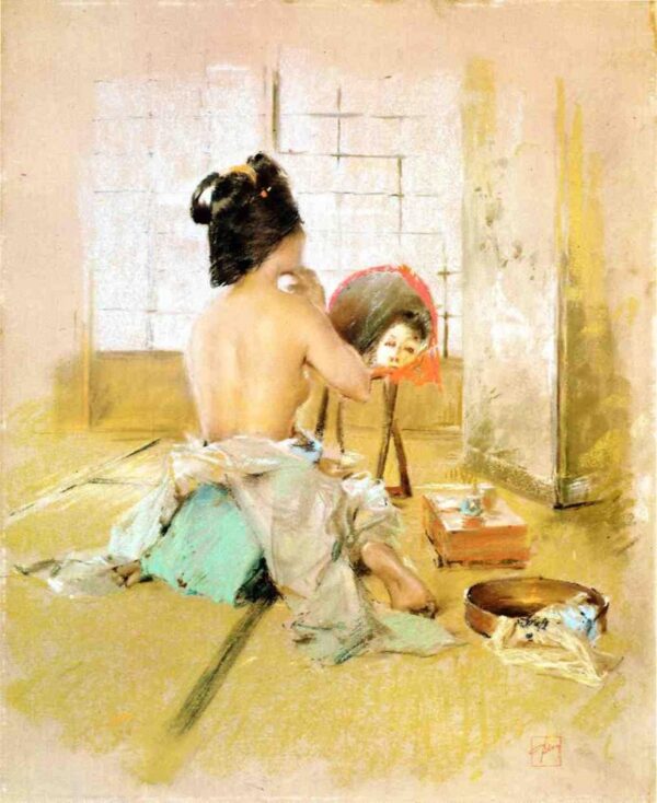 Geisha at Her Toilet by Robert Frederick Blum, hand-painted oil painting reproduction
