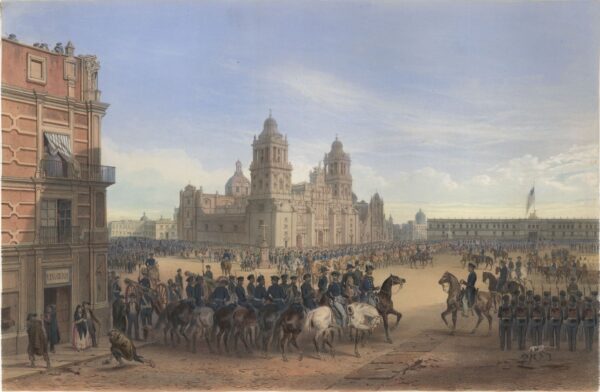 General Scott Entering Mexico City by Carl Nebel, hand-painted oil reproduction