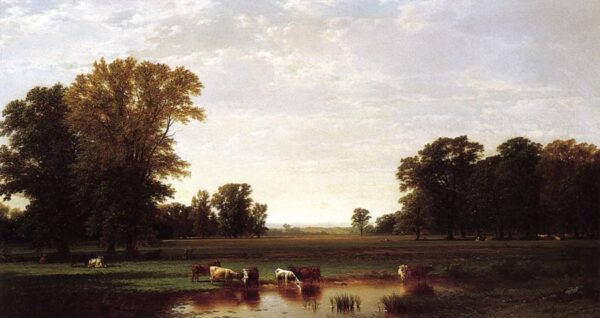Genesee Meadows by John William Casilear, hand-painted oil painting reproduction
