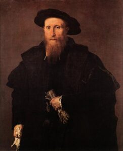 Gentleman with Gloves by Lorenzo Lotto, hand-painted oil painting reproduction