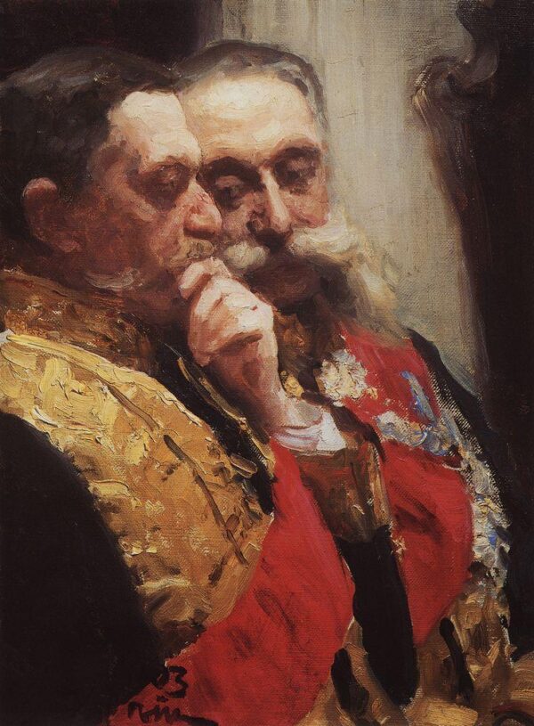 Ivan Logginovich Goremykin and Nikolai Nikolayevich Gerard by Ilya Repin, hand-painted oil painting reproduction