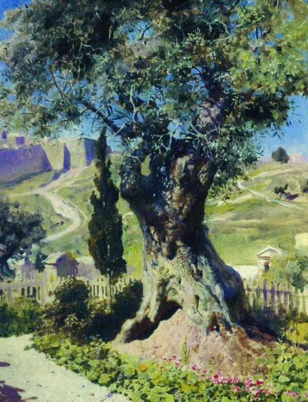 An Olive Tree In The Garden Of Gethsemane by Vasiliy Polenov, hand-painted oil painting reproduction