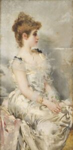 Giovane donna by Vittorio Corcos, hand-painted oil painting reproduction