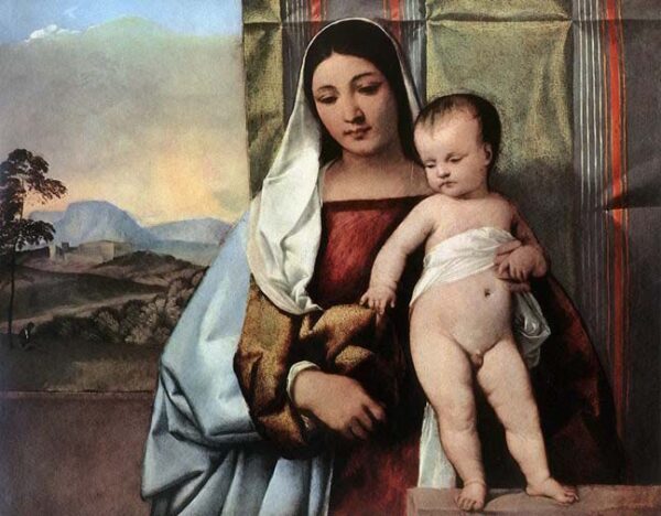 Gipsy Madonna by Titian, hand-painted oil painting reproduction