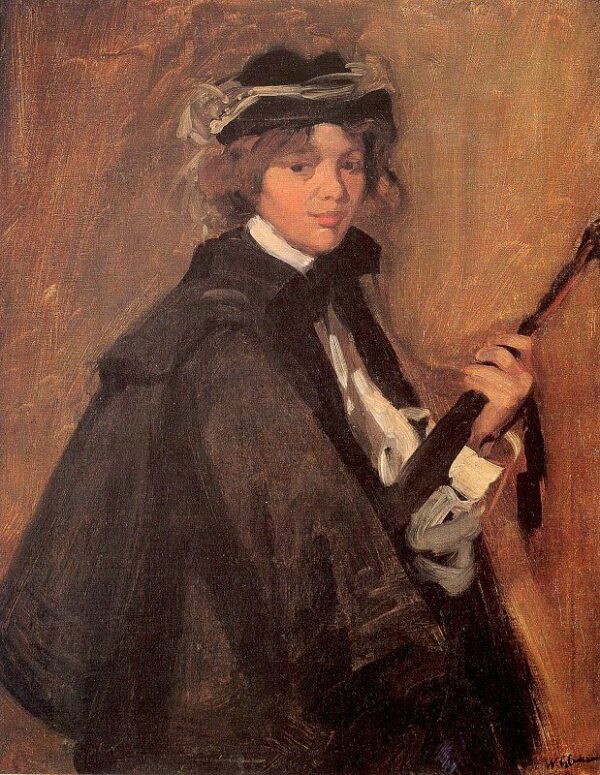 Girl In A Black Cape by William Glackens, hand-painted oil painting reproduction