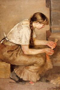 Girl Kindling the Stove by Edvard Munch, hand-painted oil painting reproduction