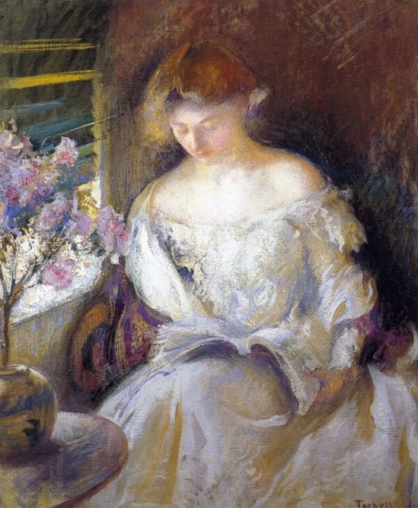 Girl Reading by Edmund Tarbell, hand-painted oil painting reproduction