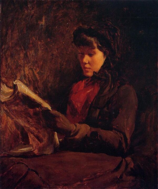 Girl Reading by Frank Duveneck, hand-painted oil painting reproduction