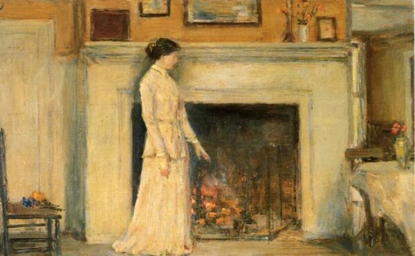 Girl Standing by Frederick Childe Hassam, hand-painted oil painting reproduction
