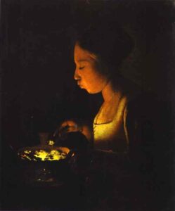 Girl With A Brazier by Georges de La Tour, hand-painted oil painting reproduction
