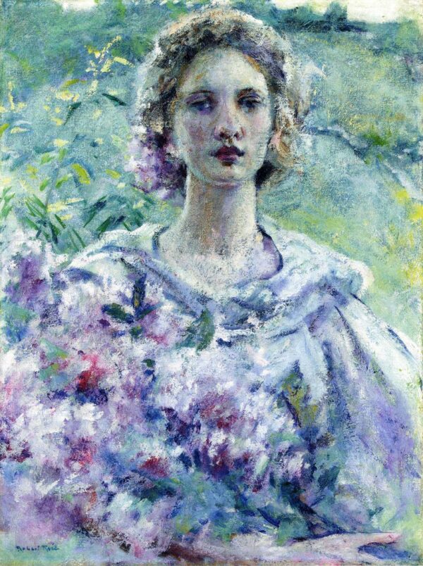 Girl With Flowers by Robert Reid, hand-painted oil painting reproduction