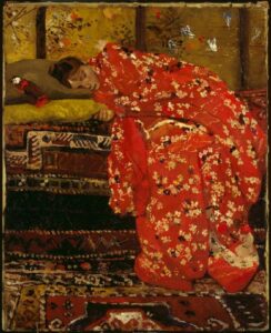 Girl in Red Kimono by George Hendrik Breitner, hand-painted oil painting reproduction