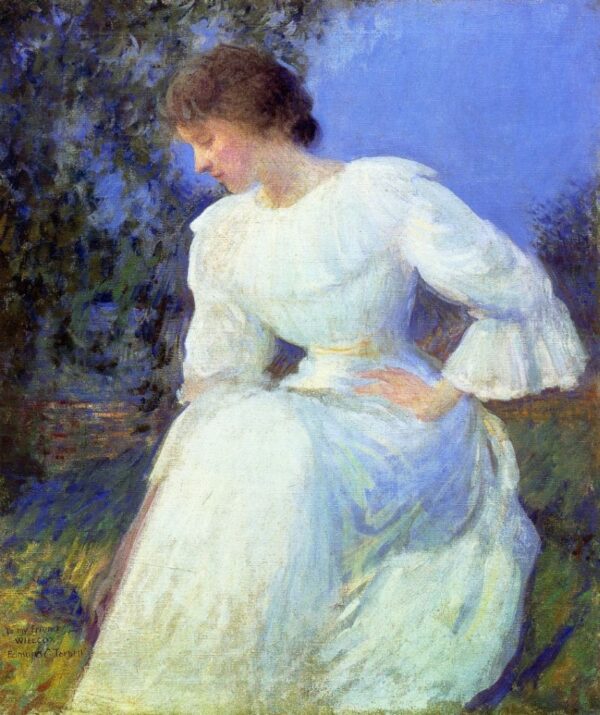 Girl in White by Edmund Tarbell, hand-painted oil painting reproduction