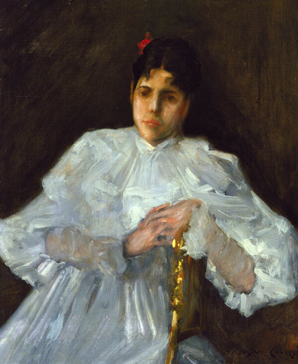 Girl in White by William Merritt Chase, hand-painted oil painting reproduction