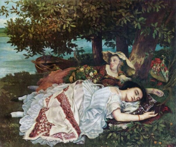 Girl on the Seine by Gustave Courbet, hand-painted oil painting reproduction