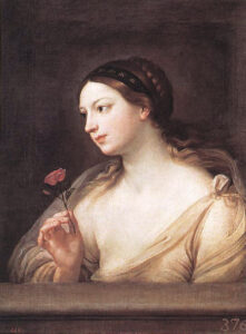 Girl with a Rose by Guido Reni, hand-painted oil painting reproduction