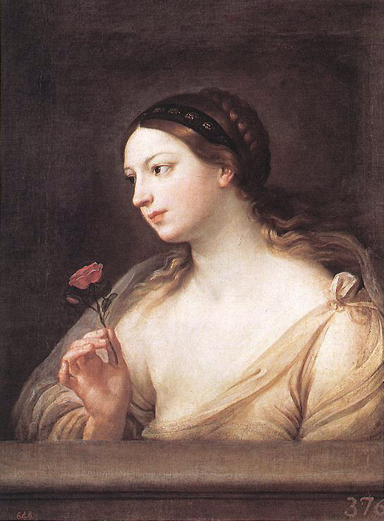 Girl with a Rose by Guido Reni, hand-painted oil reproduction