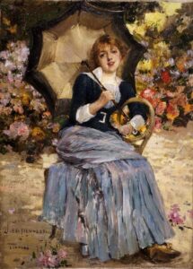 Girl with a Sunshade by Jules Bastien-Lepage, hand-painted oil painting reproduction