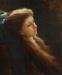 Girl with a Tress by Ivan Nikolaevich Kramskoy, hand-painted oil painting reproduction
