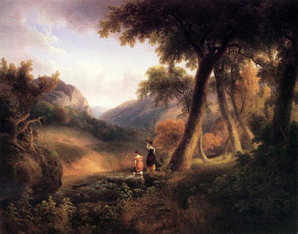 Girls Crossing the Brook by Thomas Doughty, hand-painted oil painting reproduction