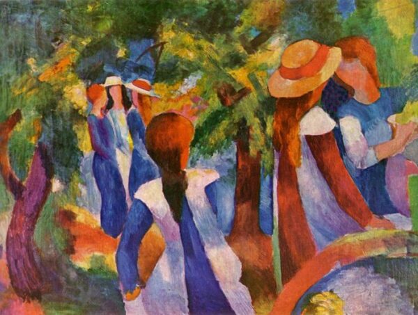 Girls Under The Trees by August Macke, hand-painted oil painting reproduction
