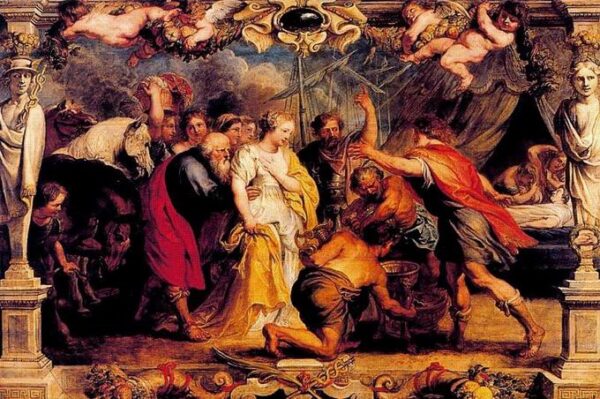 Given back Briselda to Aquilles by Nestor by Peter Paul Rubens, hand-painted oil painting reproduction