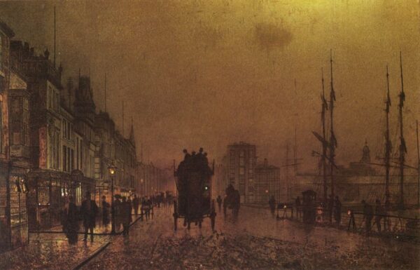 Glasgow Docks by John Atkinson Grimshaw, hand-painted oil painting reproduction