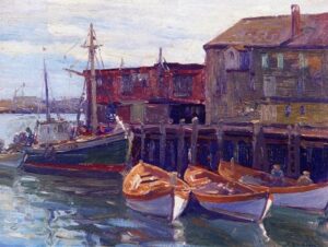 Gloucester Harbor by Theodore Robinson, hand-painted oil painting reproduction