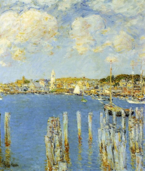 Gloucester Inner Harbor by Frederick Childe Hassam, hand-painted oil painting reproduction