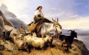 Goat Herds Gibraltar Looking Across The Strait Into Africa by Richard Ansdell, hand-painted oil painting reproduction