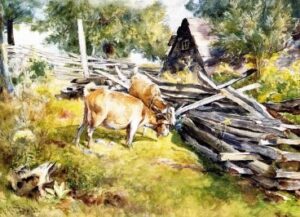 Goats by Mathias J Alten, hand-painted oil painting reproduction