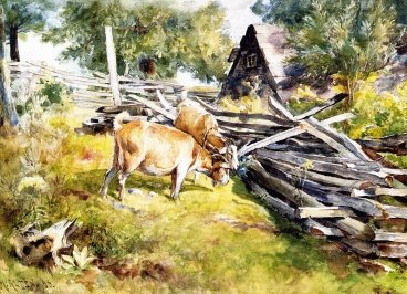 Goats by Mathias J Alten, hand-painted oil reproduction