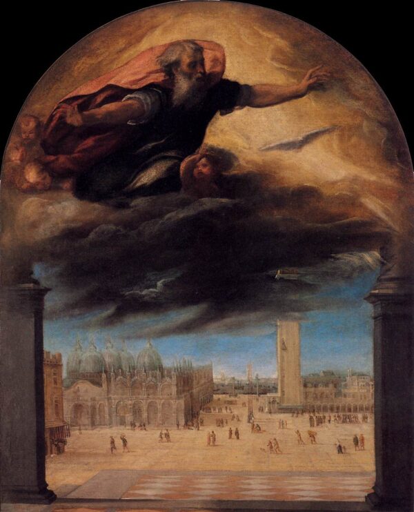 God the Father over the Piazza San Marco by Bonifacio Veronese, hand-painted oil painting reproduction