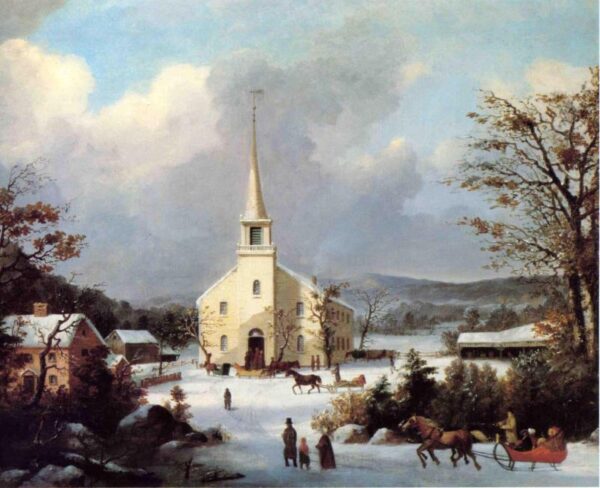 Going to Church by George Henry Durrie, hand-painted oil painting reproduction