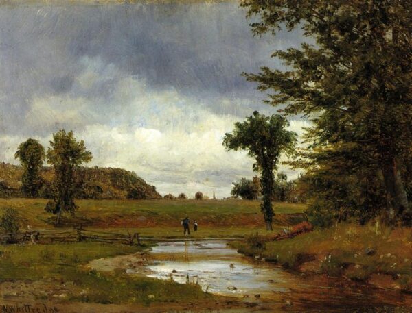 Going to the Village by Thomas Worthington Whittredge, hand-painted oil painting reproduction
