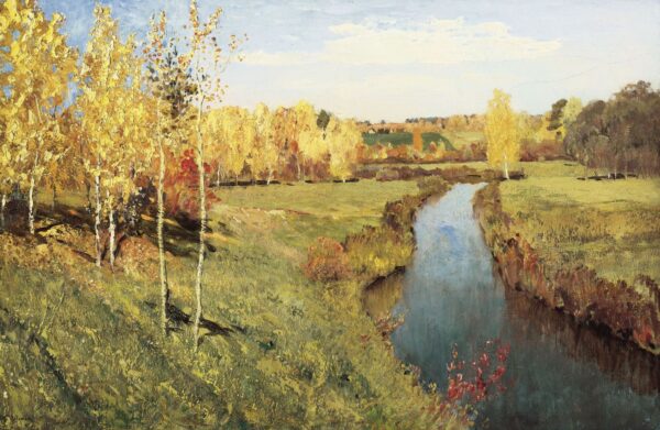 Golden Autumn by Isaac Levitan, hand-painted oil painting reproduction