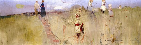 Golden Grass Scene by Charles Conder, hand-painted oil painting reproduction