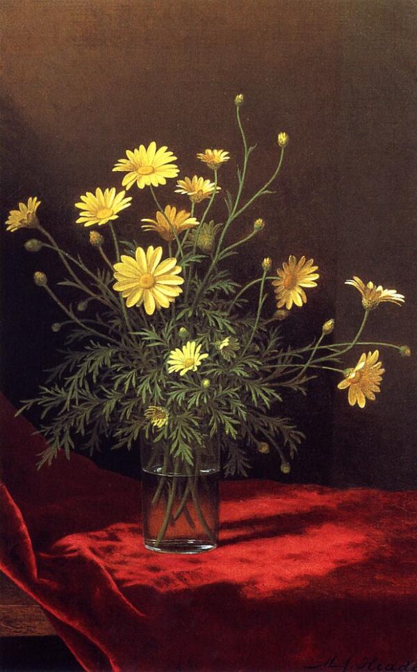 Golden Marguerites by Martin Johnson Heade, hand-painted oil painting reproduction