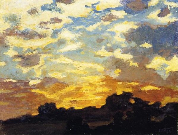 Golden Sunset by Edward Henry Potthast, hand-painted oil painting reproduction