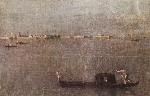 Gondola in the Lagoon by Francesco Guardi, hand-painted oil painting reproduction
