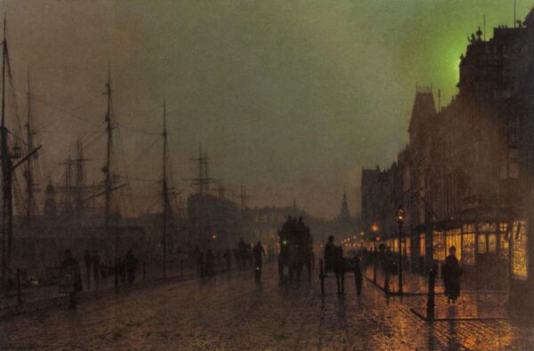 Gourock, Near The Clyde Shipping Docks by John Atkinson Grimshaw, hand-painted oil painting reproduction