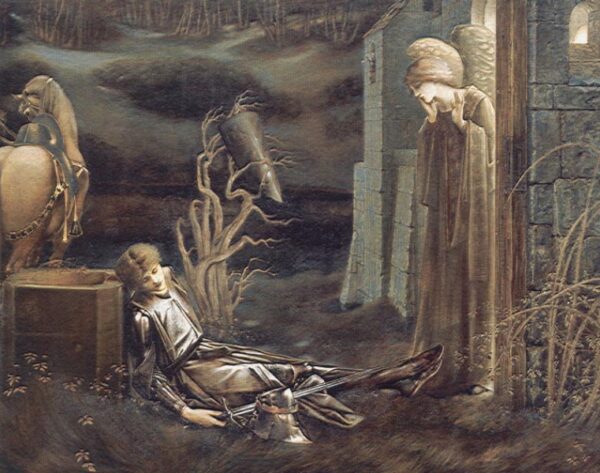 The Dream of Launcelot at the Chapel of the San Graal by Edward Burne-Jones, hand-painted oil painting reproduction