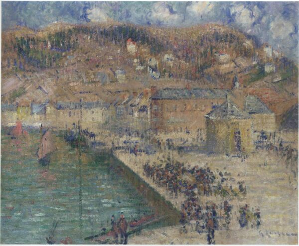Grand Quay at Fecamp by Gustave Loiseau, hand-painted oil painting reproduction